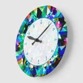 Glitzer und Glitzern aus farbigen Diamanten Große Wanduhr (Winkel)