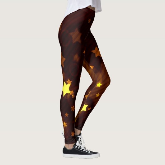 Glitzer und Glühen-Sable-und Goldsterne Leggings (Rechts)