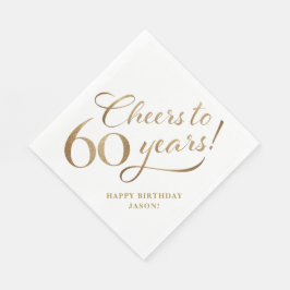 Glitzer und Gold zum 60. Geburtstag Serviette