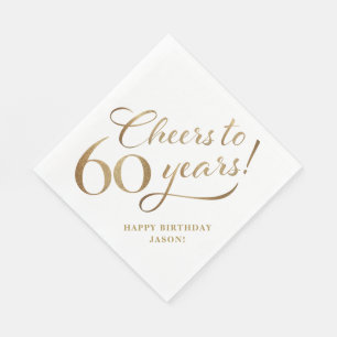 Glitzer und Gold zum 60. Geburtstag Serviette