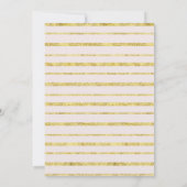 Glitzer- und Goldstreifen zum Hochzeitsempfang Einladung (Rückseite)