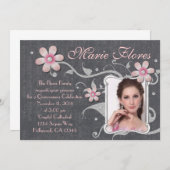 Glitzer und Kristall Quinceanera Einladung (Vorne/Hinten)