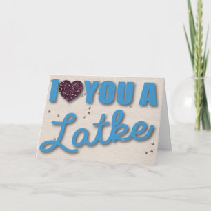 Glitzer und Latkes Hanukkah Feiertagskarte