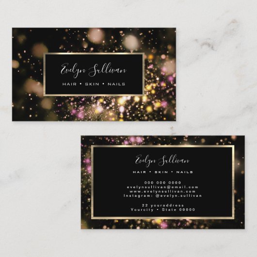 Glitzer- und Leuchtenkarte Visitenkarte (Vorne/Hinten)