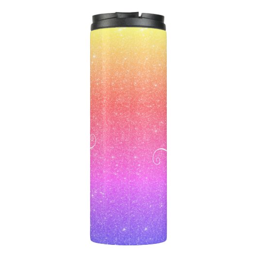 Glitzer und Libelle personalisiert Thermosbecher (Rückseite)