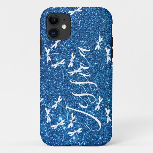 Glitzer und Libellen personalisiert Case-Mate iP iPhone Hülle (Rückseite)