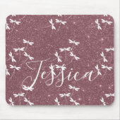 Glitzer und Libellen personalisiert Mousepad (Vorne)