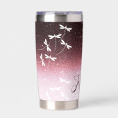 Glitzer und Libellen personalisiert Thermobecher (Vorderseite)
