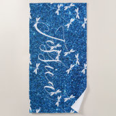 Glitzer und Libellen personalisierte Badetücher Strandtuch (Vorderseite)