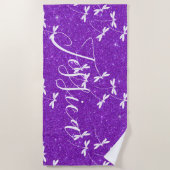 Glitzer und Libellen personalisierte Badetücher Strandtuch (Vorderseite)