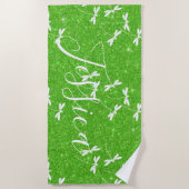 Glitzer und Libellen personalisierte Badetücher Strandtuch (Vorderseite)