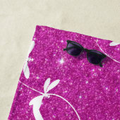 Glitzer und Libellen personalisierte Badetücher Strandtuch (Beispiel)