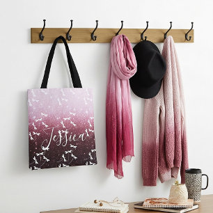 Glitzer und Libellen personalisierte Einkaufstasch Tasche
