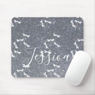 Glitzer und Libellen, personalisierte Maus-Pad Mousepad