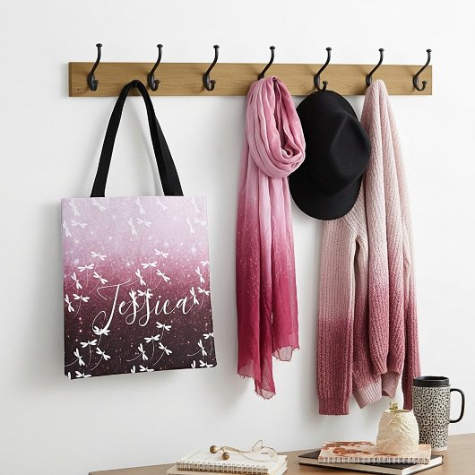 Glitzer und Libellen, personalisierter Totbeutel Tasche