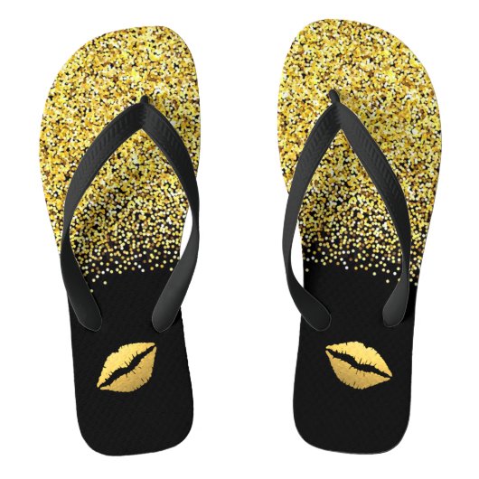 Glitzer und Lippen Badesandalen (Fußbett)