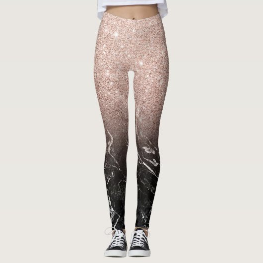 Glitzer und Marmor Leggings (Vorderseite)