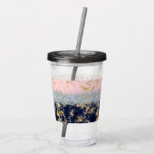 Glitzer und Marmor personalisiert Acryltrinkbecher (Rückseite)