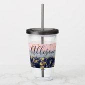 Glitzer und Marmor personalisiert Acryltrinkbecher (Vorderseite)