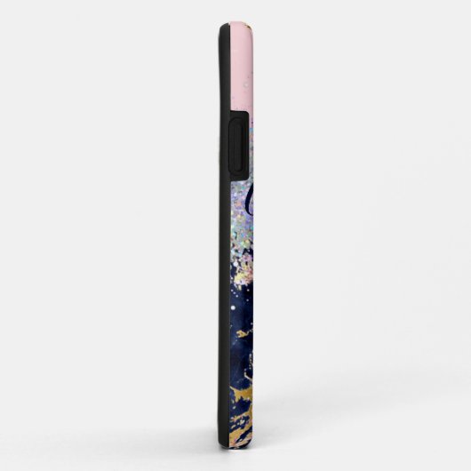 Glitzer und Marmor personalisiert Case-Mate iPhone Hülle (Hinten/Rechts)