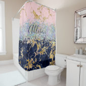 Glitzer und Marmor personalisiert Duschvorhang (Beispiel)