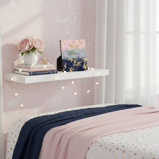 Glitzer und Marmor personalisiert Fotoplatte