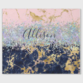 Glitzer und Marmor personalisiert Geschenkpapier (Flach)