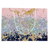 Glitzer und Marmor personalisiert Große Geschenktüte (Rückseite)