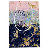 Glitzer und Marmor personalisiert Mittlere Geschenktüte (Vorderseite)