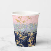 Glitzer und Marmor personalisiert Pappbecher (Rückseite)