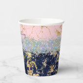 Glitzer und Marmor personalisiert Pappbecher (Links)