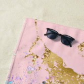 Glitzer und Marmor personalisiert Strandtuch (Beispiel)