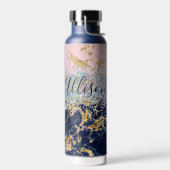 Glitzer und Marmor personalisiert Trinkflasche (Links)
