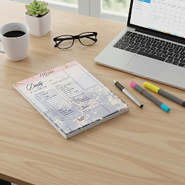 Glitzer und Marmor personalisierter Tagesplaner Notizblock
