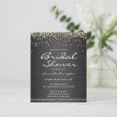 Glitzer- und Metallhaushalt Einladung (Stehend Vorderseite)