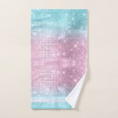Glitzer und Muster Pink/Aquamarin ID671 Badhandtuch Set (Handtuch)