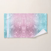 Glitzer und Muster Pink/Aquamarin ID671 Badhandtuch Set (Handtuch)