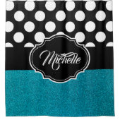 Glitzer und Punkte Duschvorhang (Vorderseite)