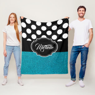 Glitzer und Punkte Fleecedecke