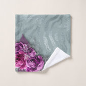 Glitzer und Rose Badhandtuch Set (Waschlappen)