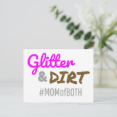 Glitzer und schmutzige Mama beider Muttergottes Postkarte (Stehend Vorderseite)