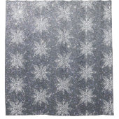 Glitzer und Schneeflocken Duschvorhang (Vorderseite)