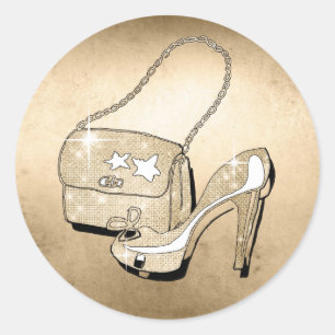 Glitzer und Shine Accessories Gold ID675 Runder Aufkleber