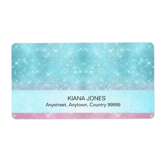 Glitzer und Shine Gradient Aquamarin/rosa ID673 (Vorne)