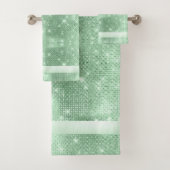 Glitzer und Shine Muster Green ID671 Badhandtuch Set (Insitu)
