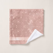 Glitzer und Shine Muster Rose Gold ID671 Badhandtuch Set (Waschlappen)