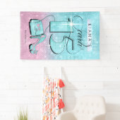 Glitzer und Shine Quinceanera Aquamarin/Pink Vert Banner (Insitu)