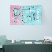 Glitzer und Shine Quinceanera Aquamarin/Pink Vert Banner (Messeveranstaltung)