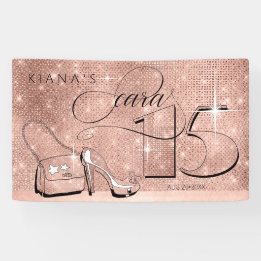 Glitzer und Shine Quinceanera Rose Gold Hor ID701 Banner (Horizontal)