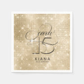 Glitzer und Shine Quinceanera V1 Gold ID701 Serviette (Vorderseite)